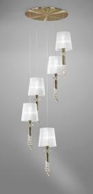 Tiffany Antique Brass-White Crystal Ceiling Lights Mantra Statement Crystal Fittings